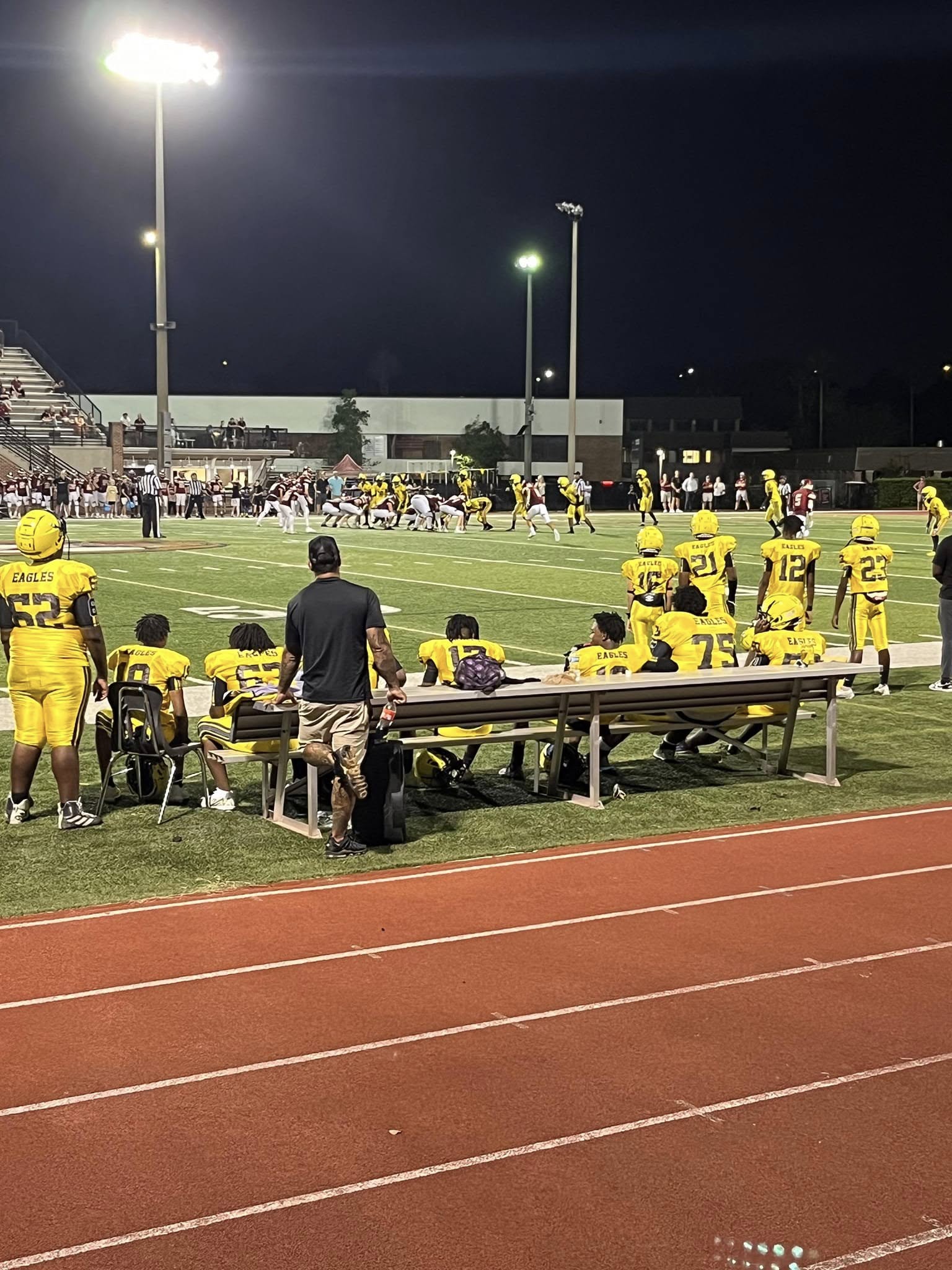 Zarephath football team huddle